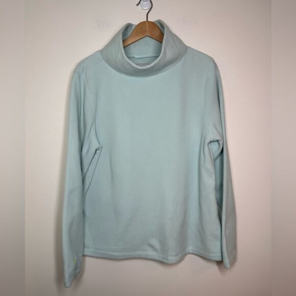 Dudley Stephens Ice Blue Fleece Turtleneck Sweater XL - Picture 2 of 7